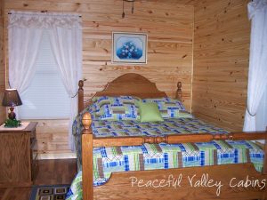 One Bedroom Cabin Bedroom Peaceful Valley Cabins